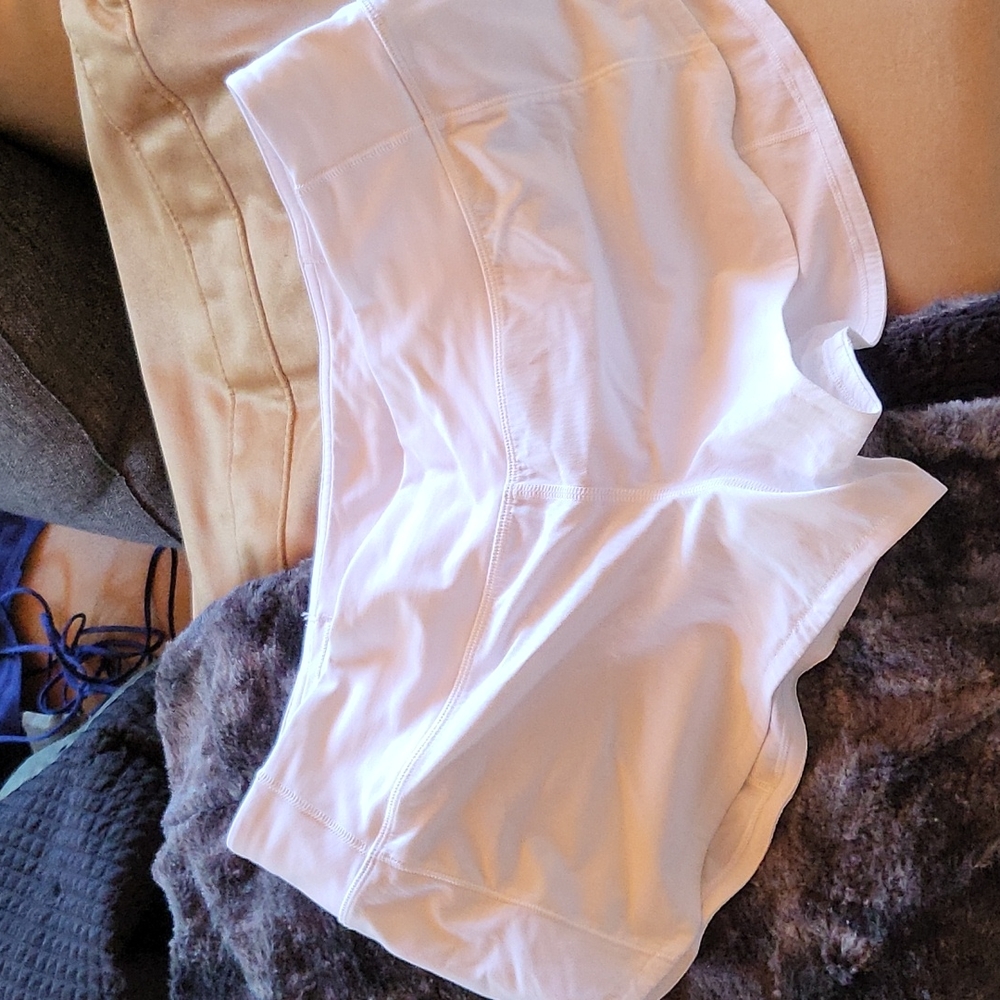 Lululemon white running shorts